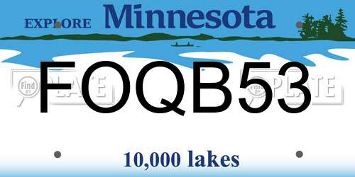 FOQB53 Minnesota License Plate