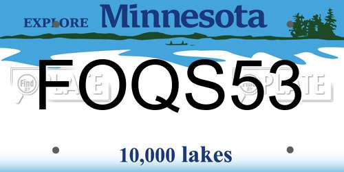 FOQS53 Minnesota License Plate