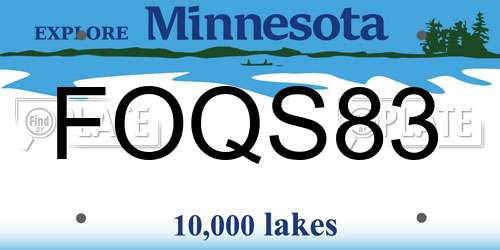FOQS83 Minnesota License Plate