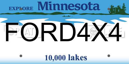 FORD4X4 Minnesota License Plate
