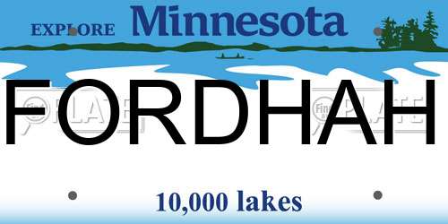 FORDHAH Minnesota License Plate