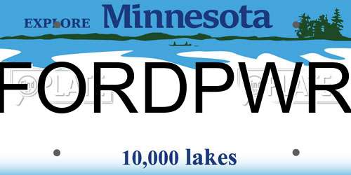 FORDPWR Minnesota License Plate