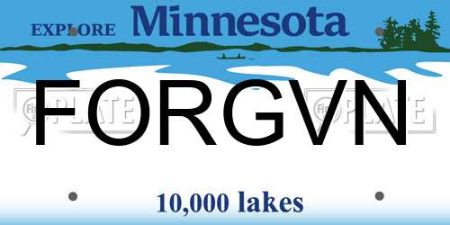 FORGVN Minnesota License Plate