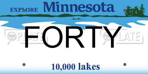 FORTY Minnesota License Plate
