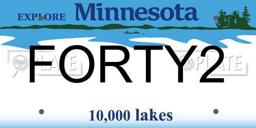 FORTY2 Minnesota License Plate