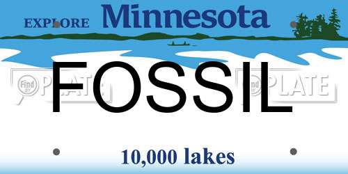 FOSSIL Minnesota License Plate
