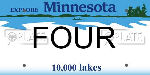 FOUR Minnesota License Plate