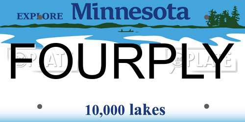 FOURPLY Minnesota License Plate