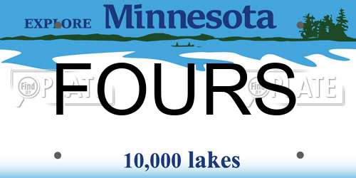 FOURS Minnesota License Plate