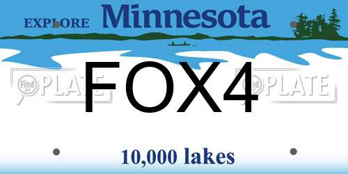 FOX4 Minnesota License Plate