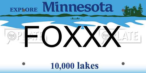 FOXXX Minnesota License Plate
