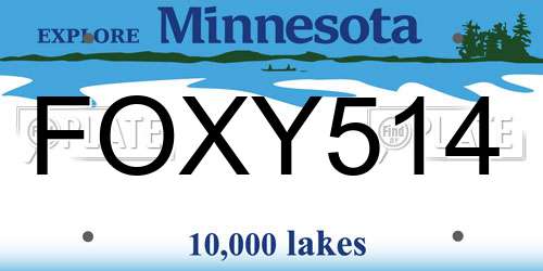 FOXY514 Minnesota License Plate