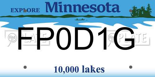 FP0D1G Minnesota License Plate