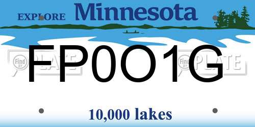 FP0O1G Minnesota License Plate