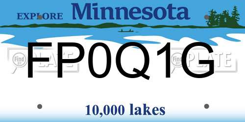 FP0Q1G Minnesota License Plate