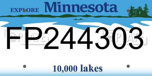 FP244303 Minnesota License Plate