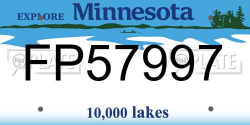 FP57997 Minnesota License Plate