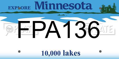 FPA136 Minnesota License Plate
