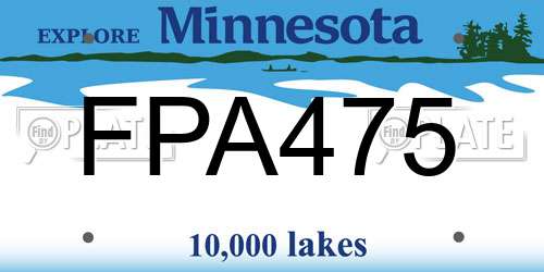 FPA475 Minnesota License Plate