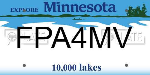FPA4MV Minnesota License Plate