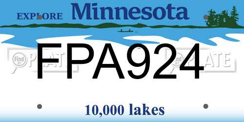 FPA924 Minnesota License Plate