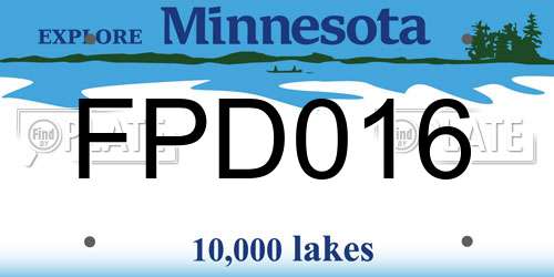 FPD016 Minnesota License Plate
