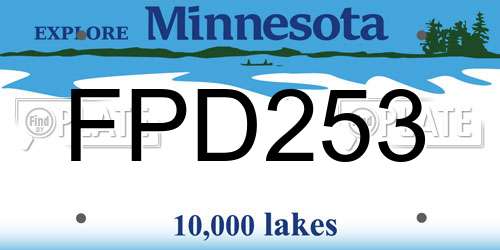 FPD253 Minnesota License Plate