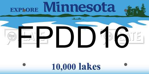FPDD16 Minnesota License Plate