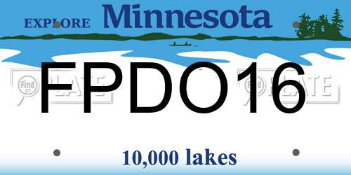 FPDO16 Minnesota License Plate