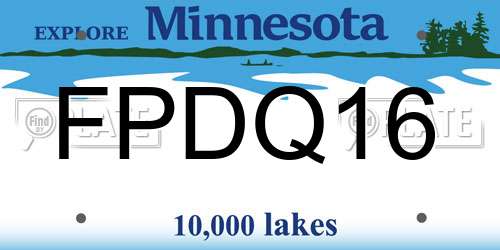 FPDQ16 Minnesota License Plate
