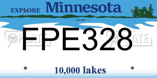 FPE328 Minnesota License Plate