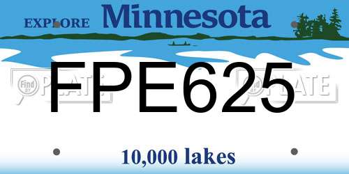 FPE625 Minnesota License Plate