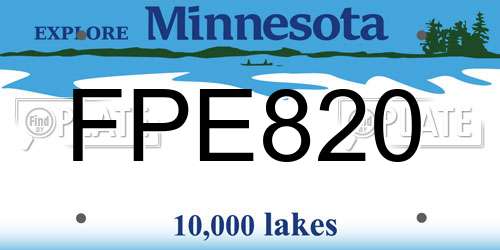 FPE820 Minnesota License Plate