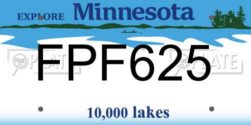 FPF625 Minnesota License Plate