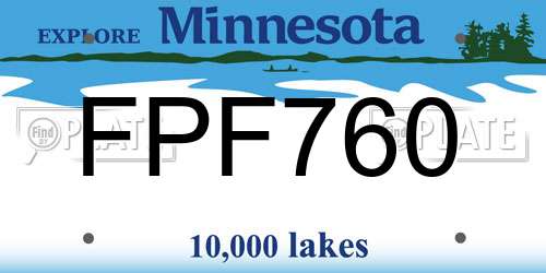 FPF760 Minnesota License Plate