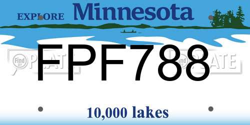 FPF788 Minnesota License Plate