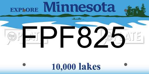 FPF825 Minnesota License Plate