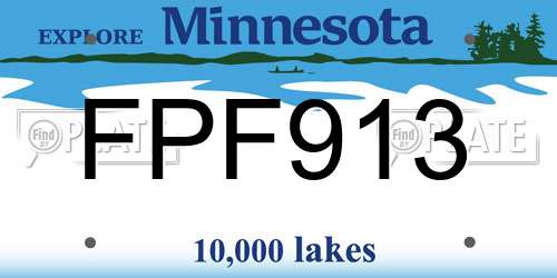 FPF913 Minnesota License Plate
