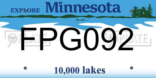 FPG092 Minnesota License Plate
