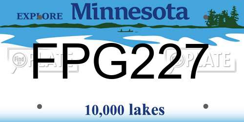 FPG227 Minnesota License Plate