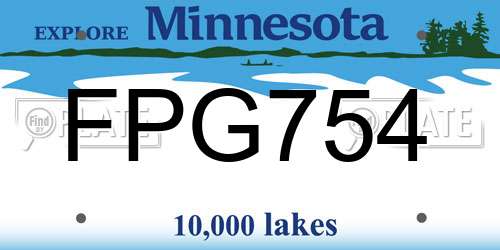 FPG754 Minnesota License Plate