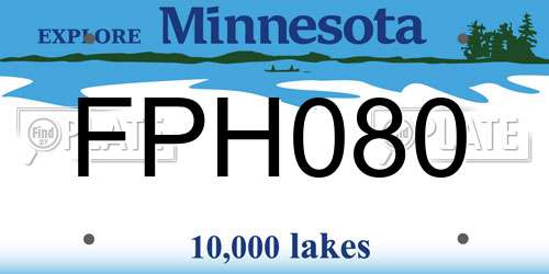 FPH080 Minnesota License Plate