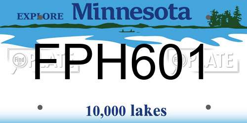 FPH601 Minnesota License Plate