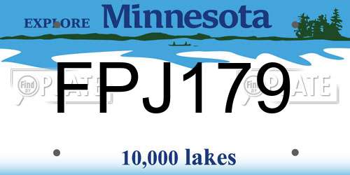 FPJ179 Minnesota License Plate