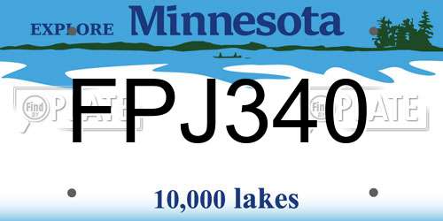 FPJ340 Minnesota License Plate