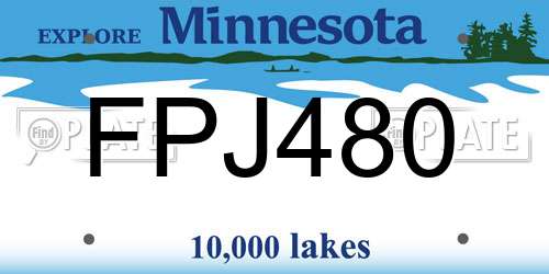 FPJ480 Minnesota License Plate