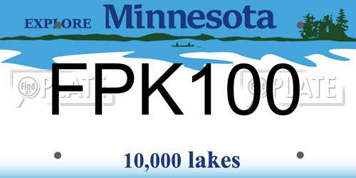 FPK100 Minnesota License Plate