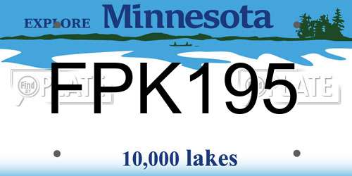 FPK195 Minnesota License Plate