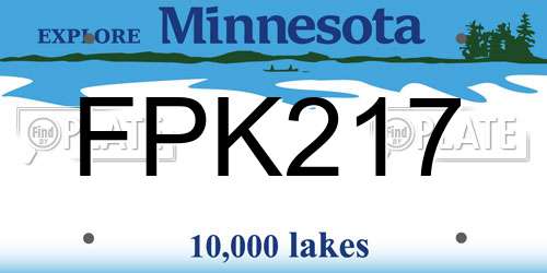 FPK217 Minnesota License Plate