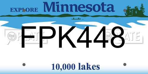 FPK448 Minnesota License Plate